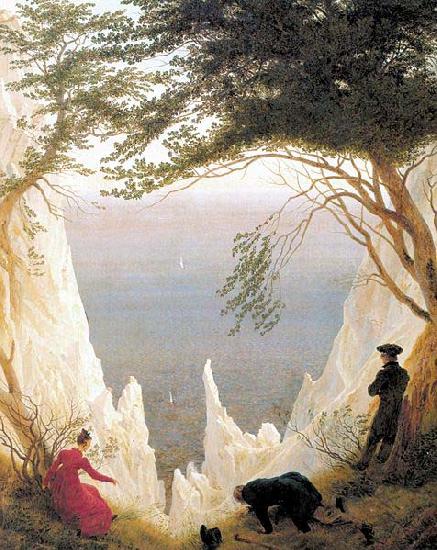 Caspar David Friedrich Chalk Cliffs on Rugen oil painting picture